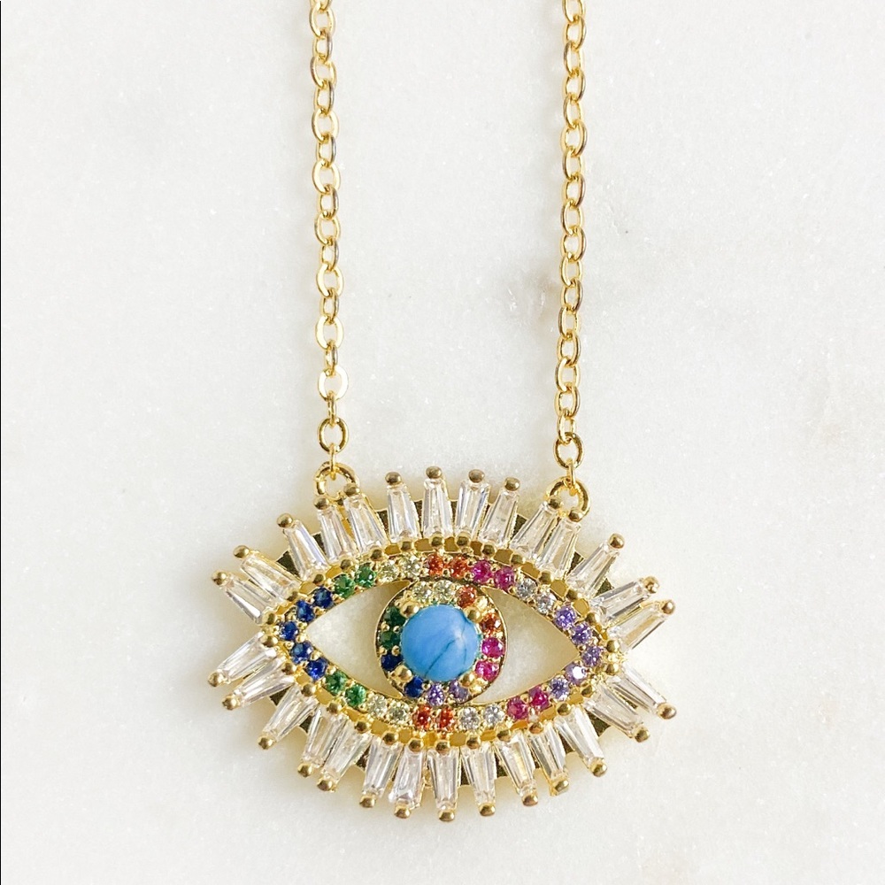 Multi colored Evil eye necklace